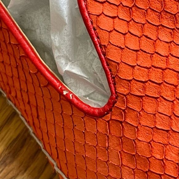 Vince Camuto Driston Espadrilles Flats Orange Suede Snakeskin Animal Print 8 - Picture 6 of 9